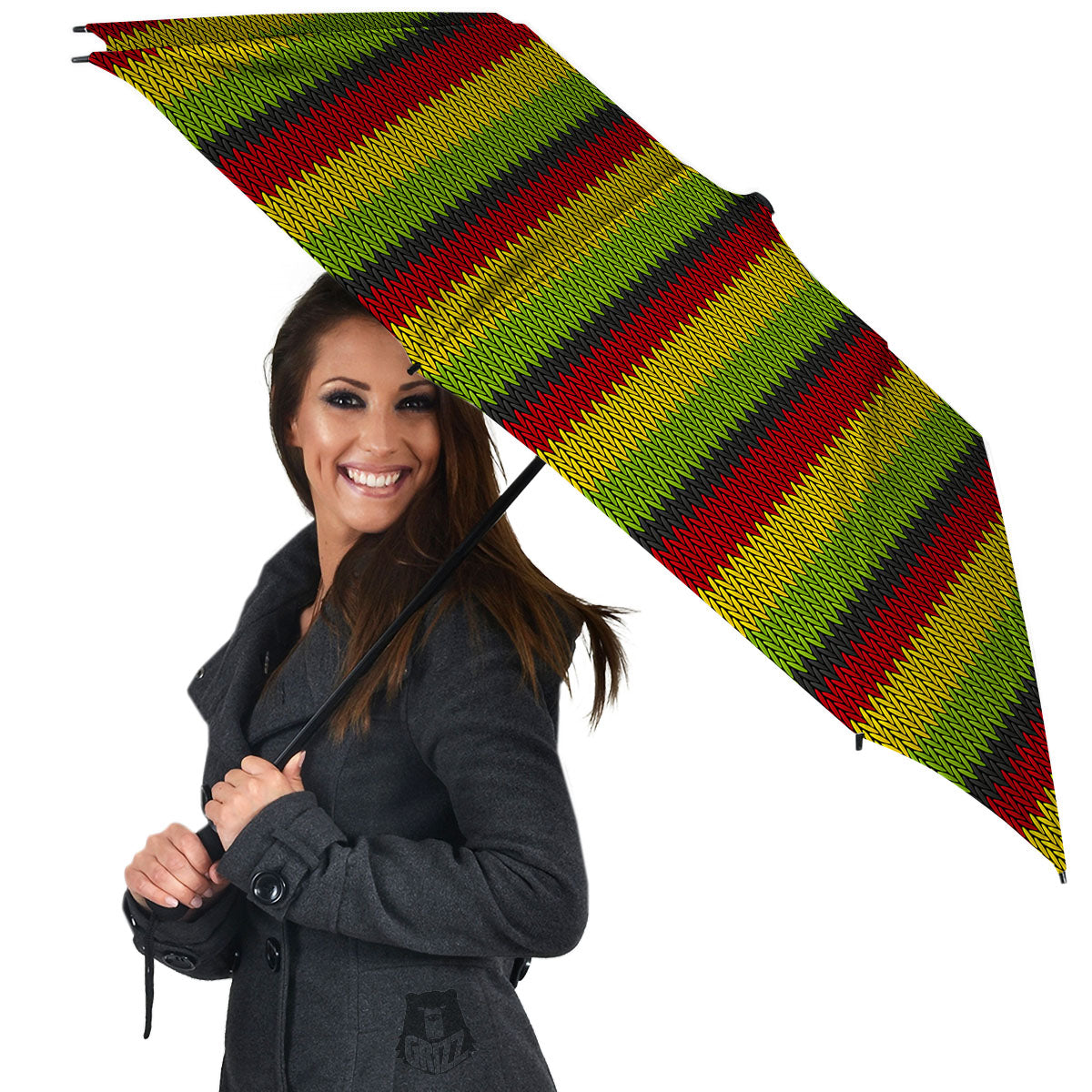 Reggae Knitted Style Print Pattern Umbrella-grizzshop