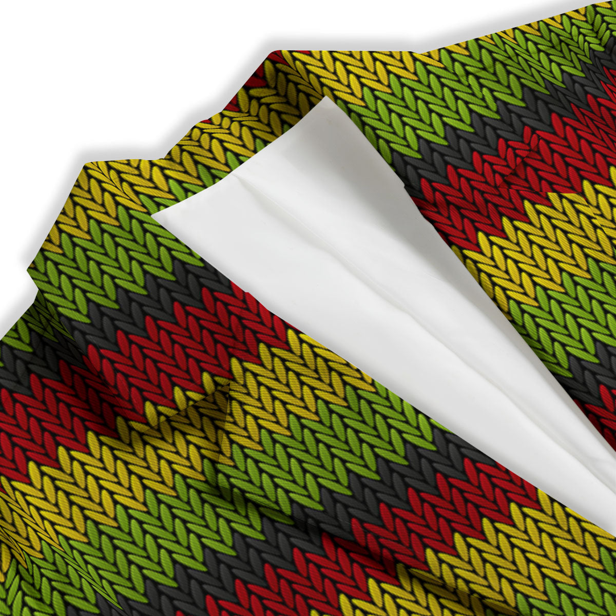 Reggae Knitted Style Print Pattern Women's Blazer-grizzshop
