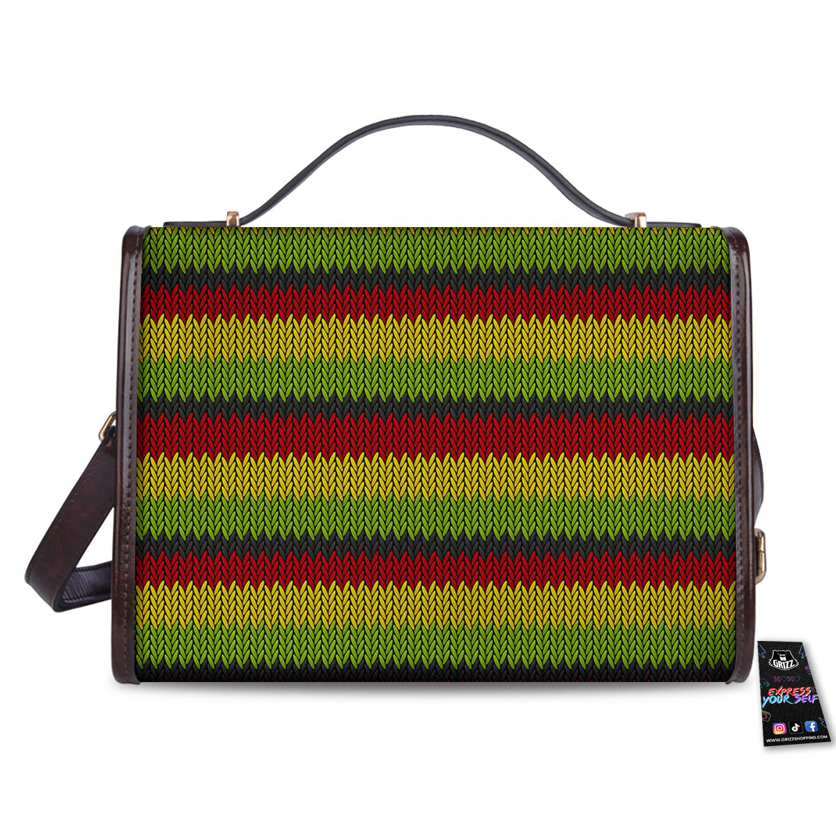 Reggae Knitted Style Print Pattern Women's Satchel Bag