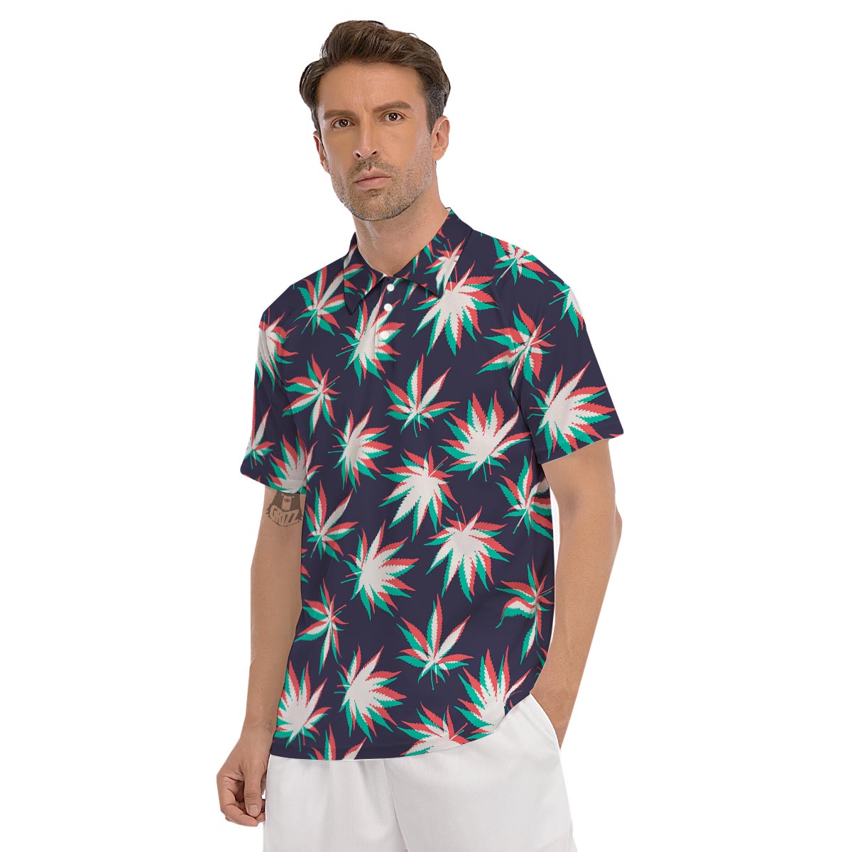 Reggae Leaf Psychedelic Men's Golf Shirts-grizzshop