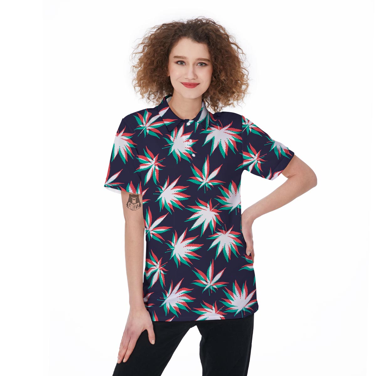 Reggae Leaf Psychedelic Women's Golf Shirts-grizzshop