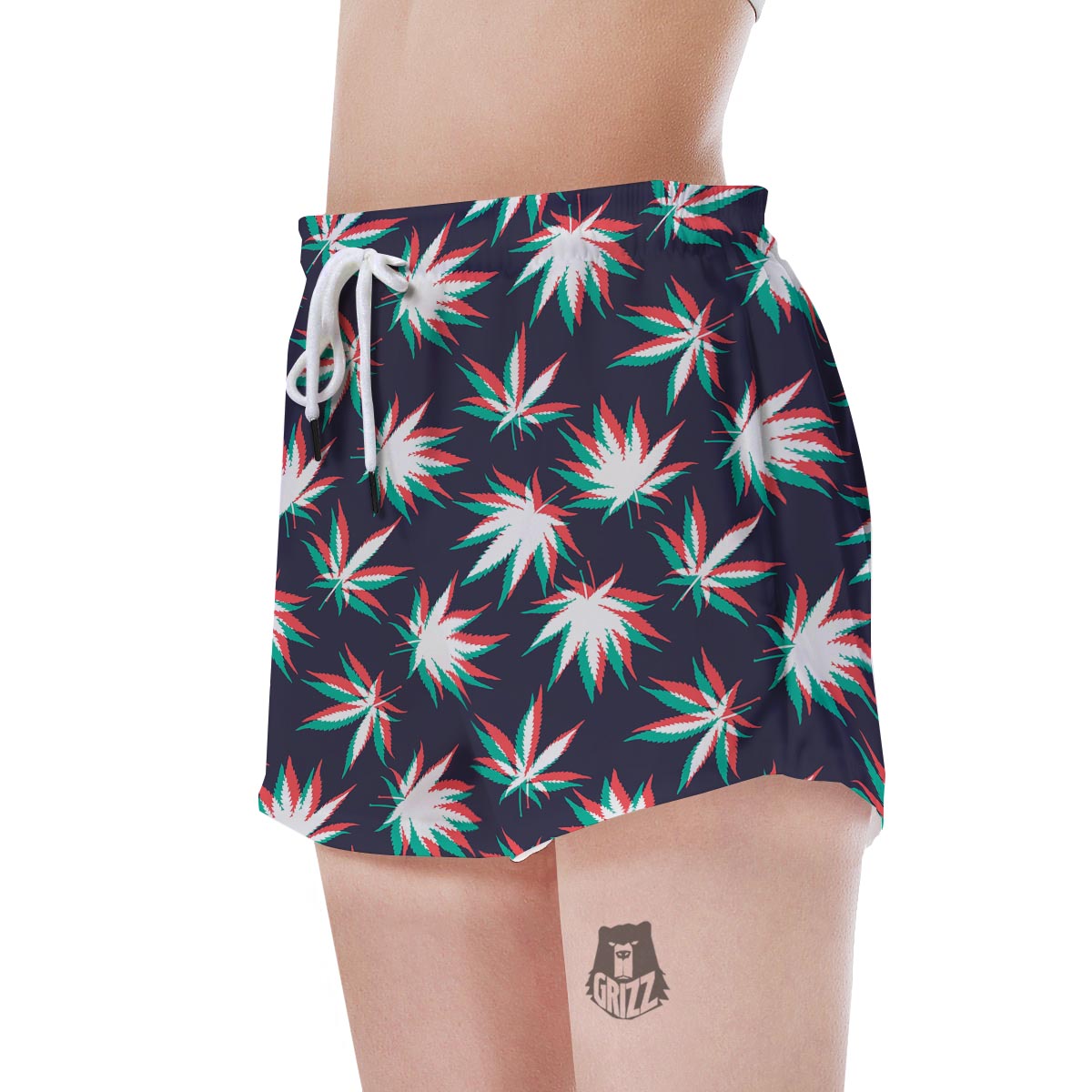 Reggae Leaf Psychedelic Women's Shorts-grizzshop