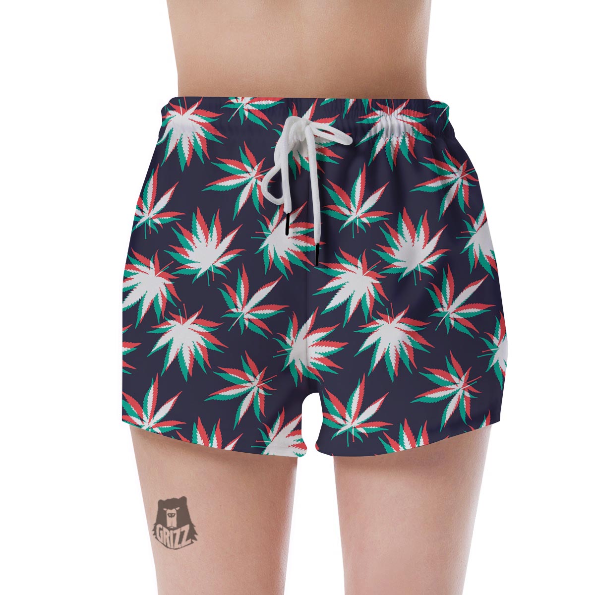 Reggae Leaf Psychedelic Women's Shorts-grizzshop