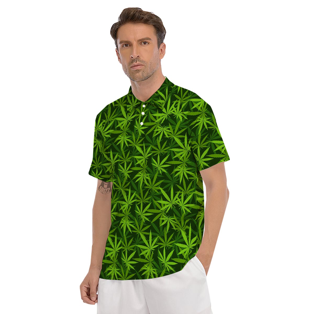 Reggae Leaf Rasta Men's Golf Shirts-grizzshop