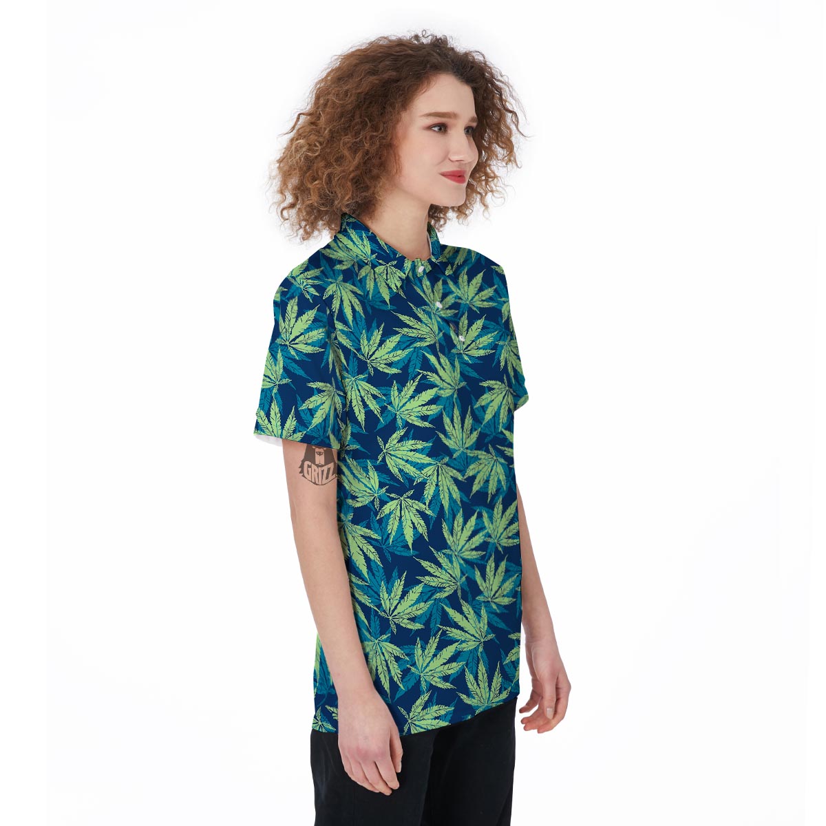 Reggae Leaf Tropical Women's Golf Shirts-grizzshop