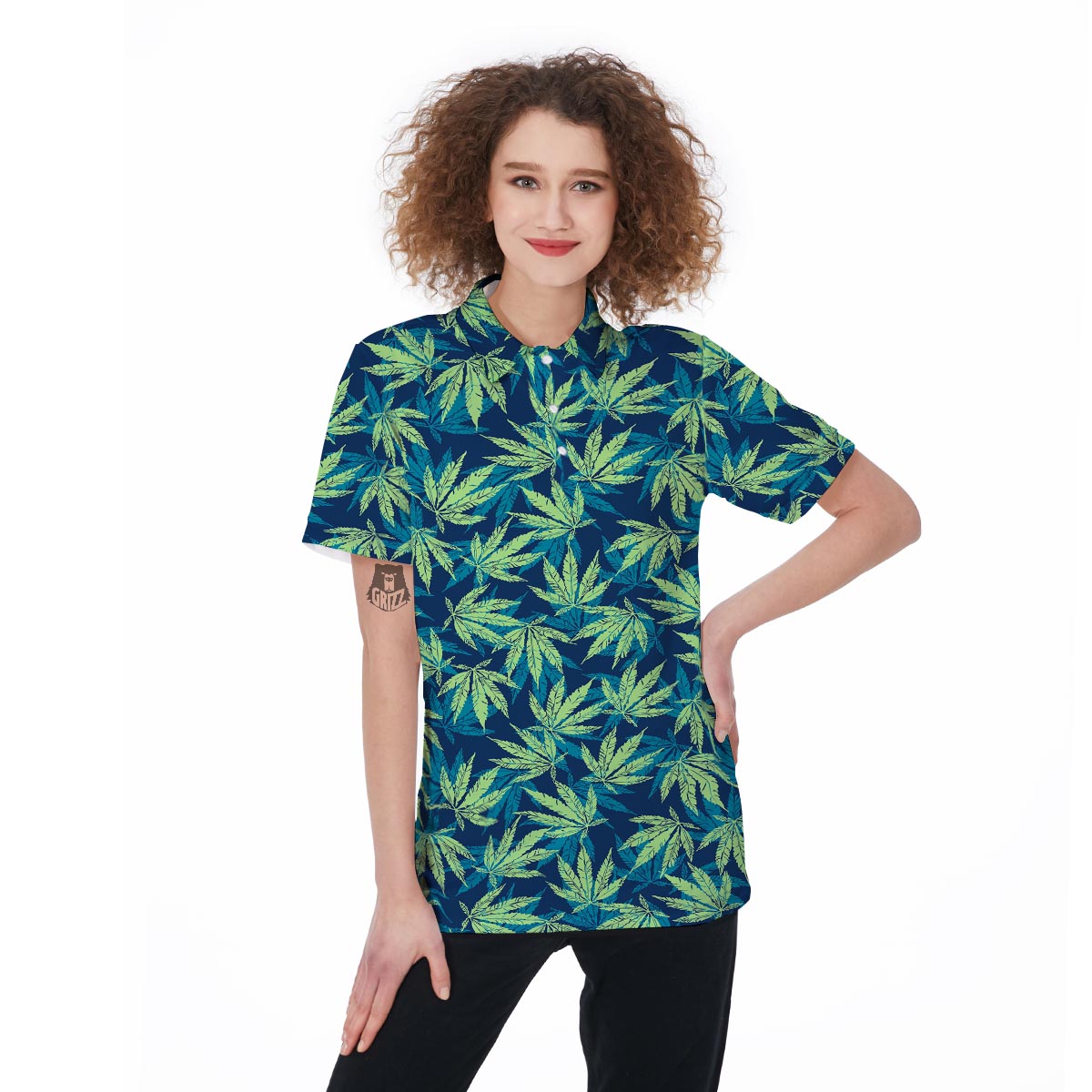 Reggae Leaf Tropical Women's Golf Shirts-grizzshop