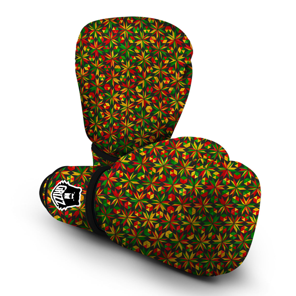 Reggae Rasta Pattern Print Boxing Gloves-grizzshop