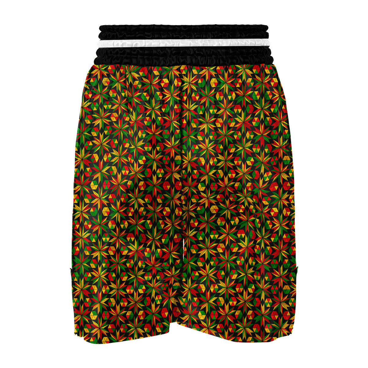 Reggae Rasta Pattern Print Boxing Shorts-grizzshop
