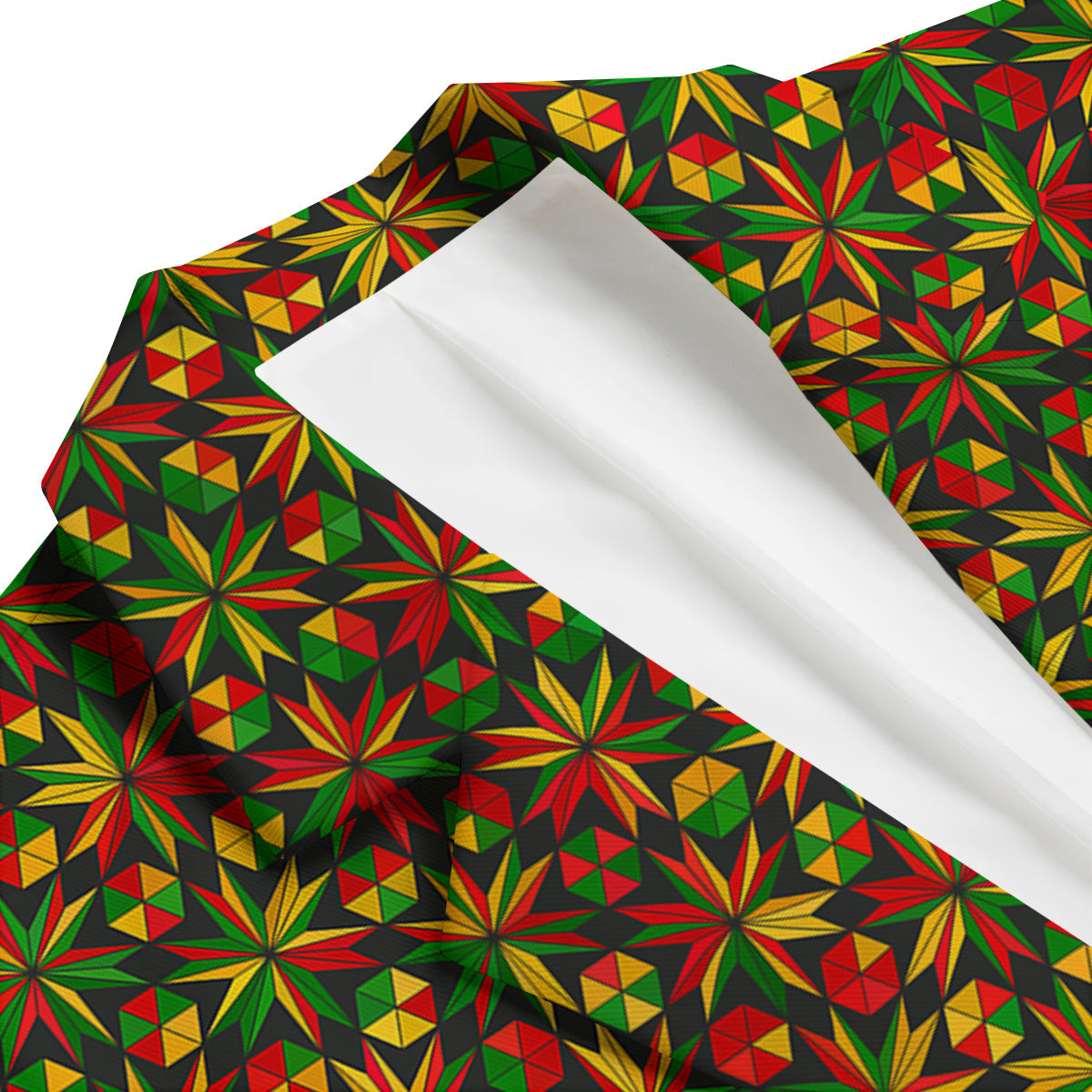Reggae Rasta Pattern Print Men's Blazer-grizzshop