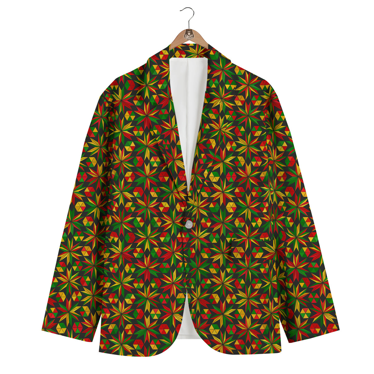 Reggae Rasta Pattern Print Men's Blazer-grizzshop