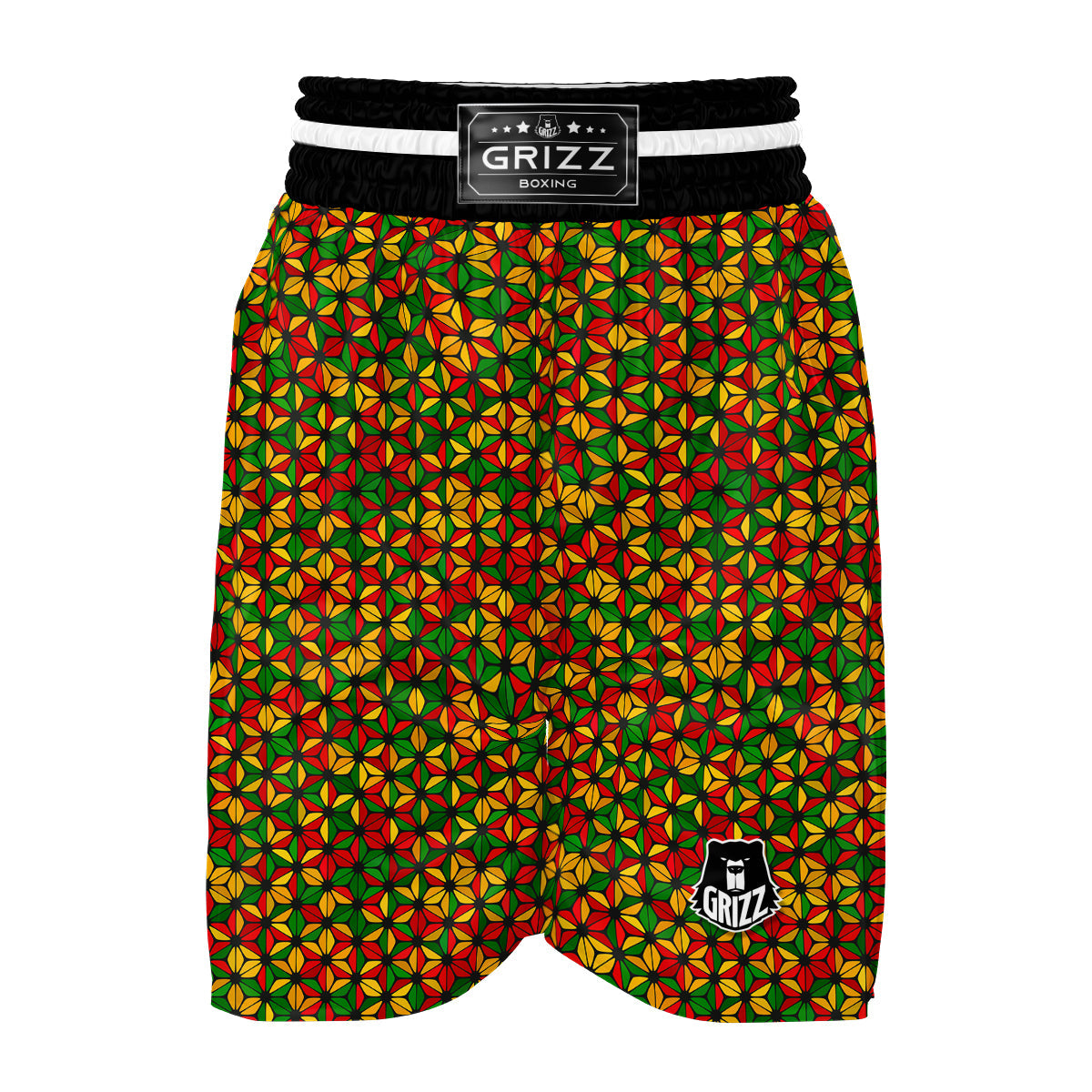 Reggae Rasta Print Pattern Boxing Shorts-grizzshop