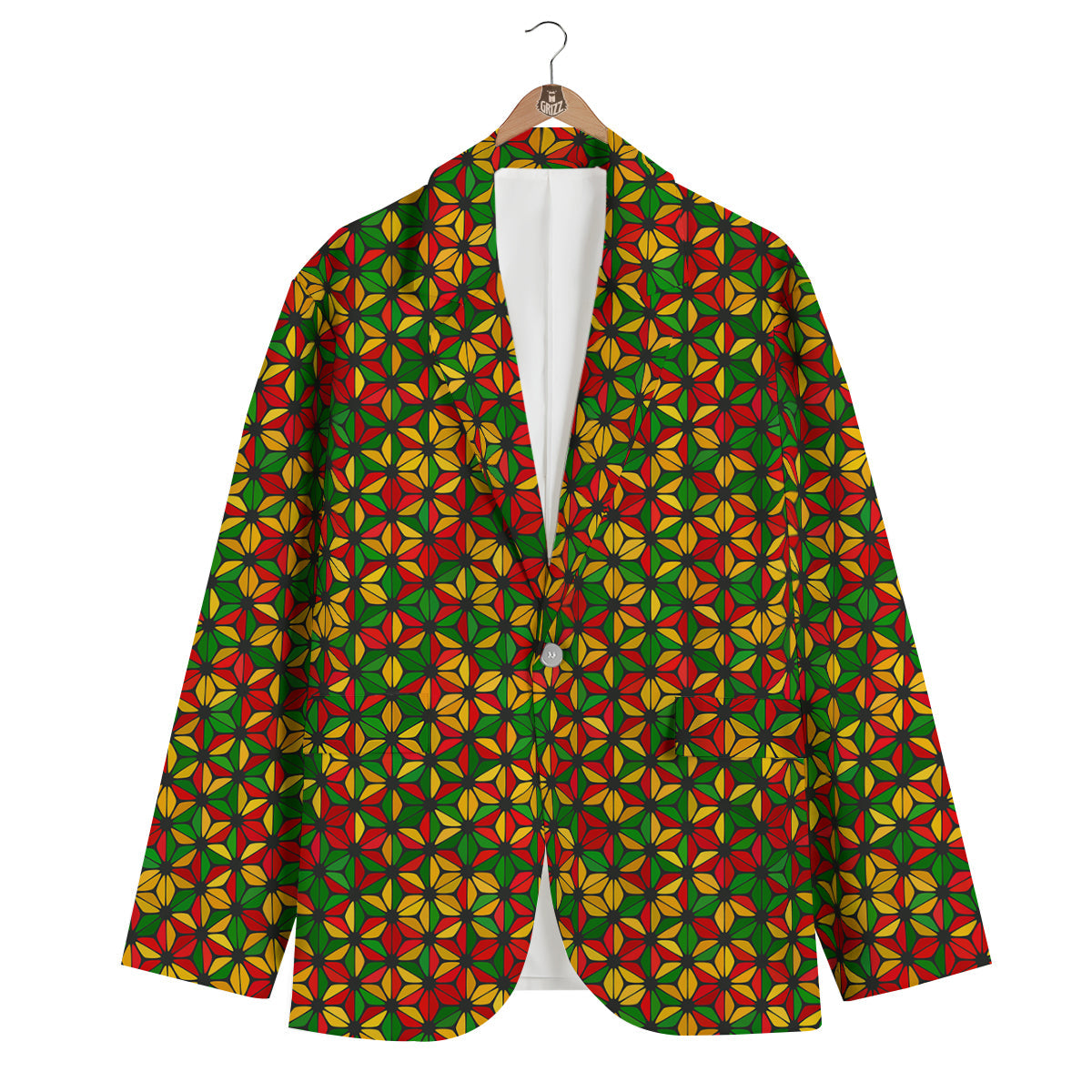Reggae Rasta Print Pattern Men's Blazer-grizzshop