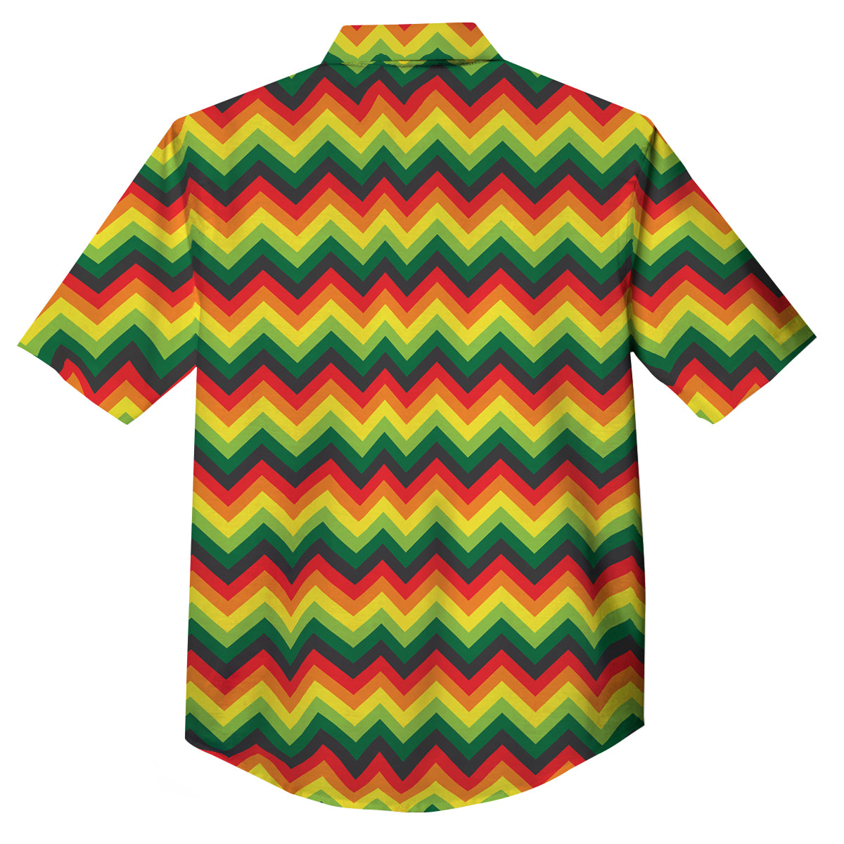 Reggae Zig Zag Print Pattern Button Up Shirt-grizzshop