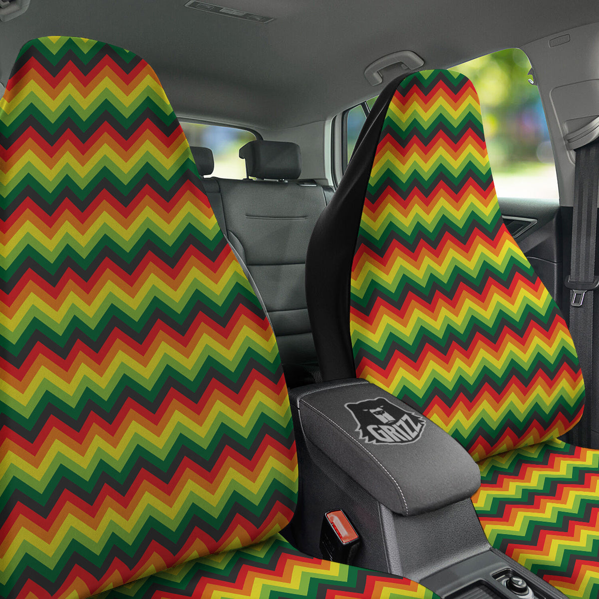 Reggae Zig Zag Print Pattern Car Seat Covers-grizzshop