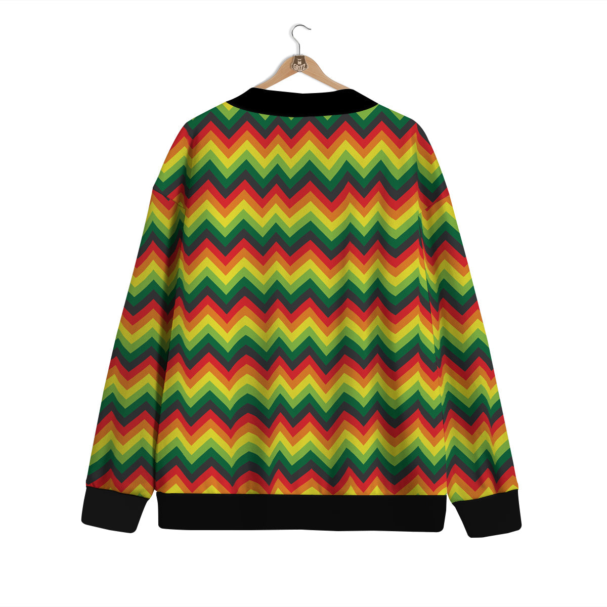 Reggae Zig Zag Print Pattern Cardigan-grizzshop