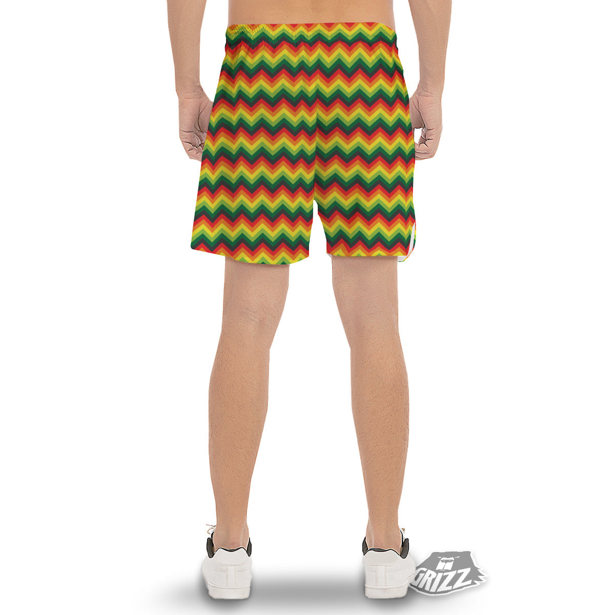 Reggae Zig Zag Print Pattern Men's Gym Shorts-grizzshop