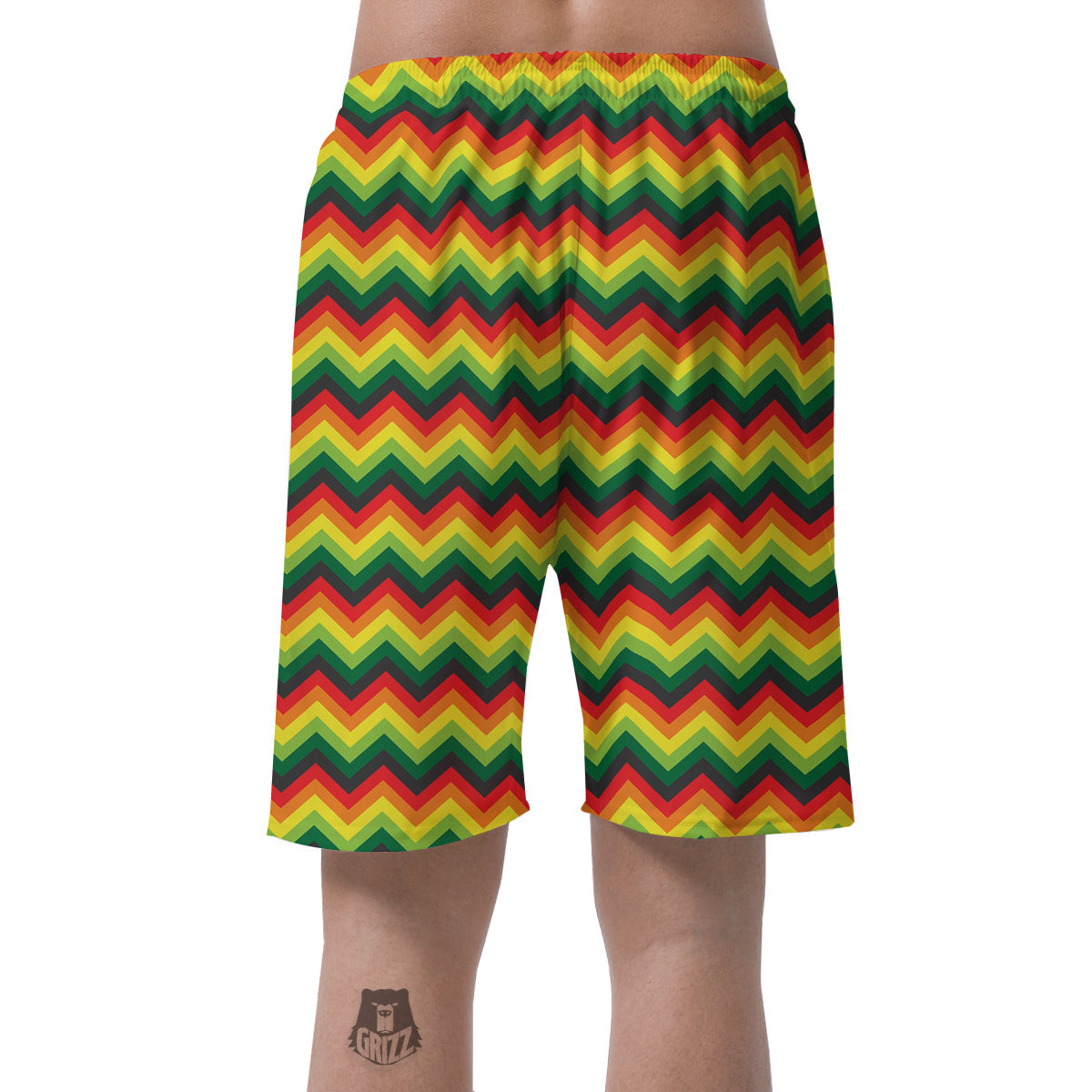 Reggae Zig Zag Print Pattern Men's Shorts-grizzshop