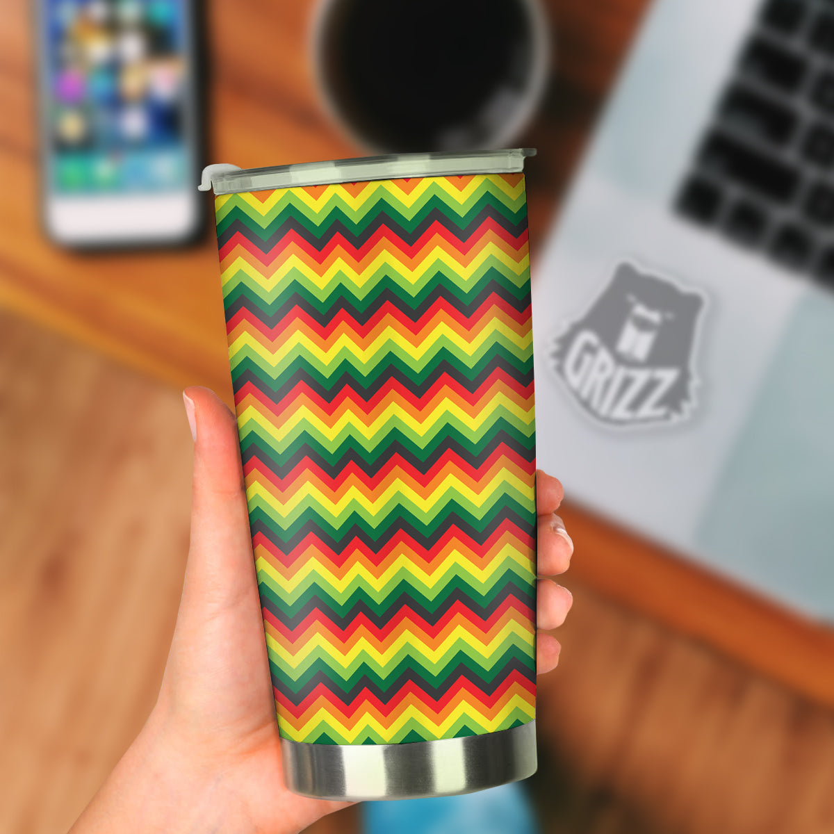 Reggae Zig Zag Print Pattern Tumbler-grizzshop