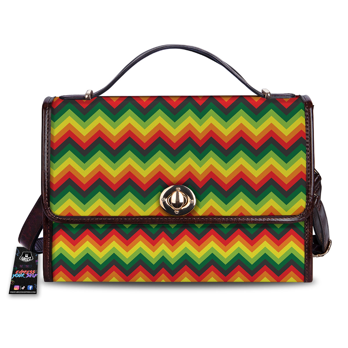 Reggae Zig Zag Print Pattern Women's Satchel Bag