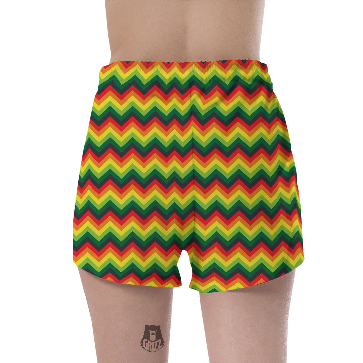 Reggae Zig Zag Print Pattern Women's Shorts-grizzshop