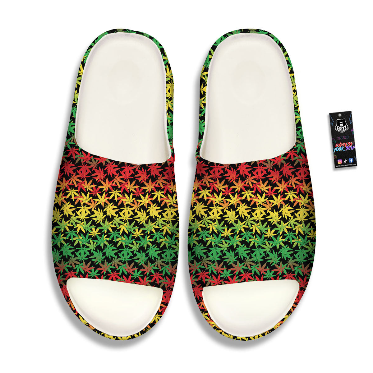 Reggae Hemp Leaves Print Pattern Sandals-grizzshop