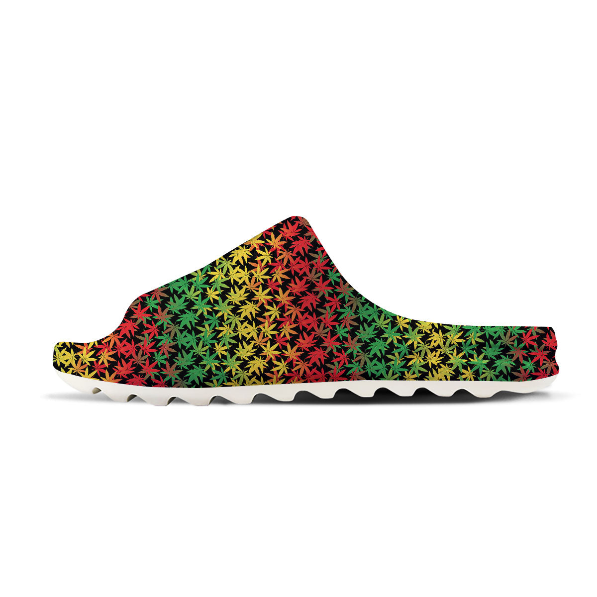 Reggae Hemp Leaves Print Pattern Sandals-grizzshop