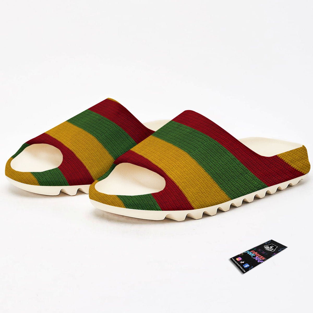 Reggae Knitted Print Pattern Sandals-grizzshop