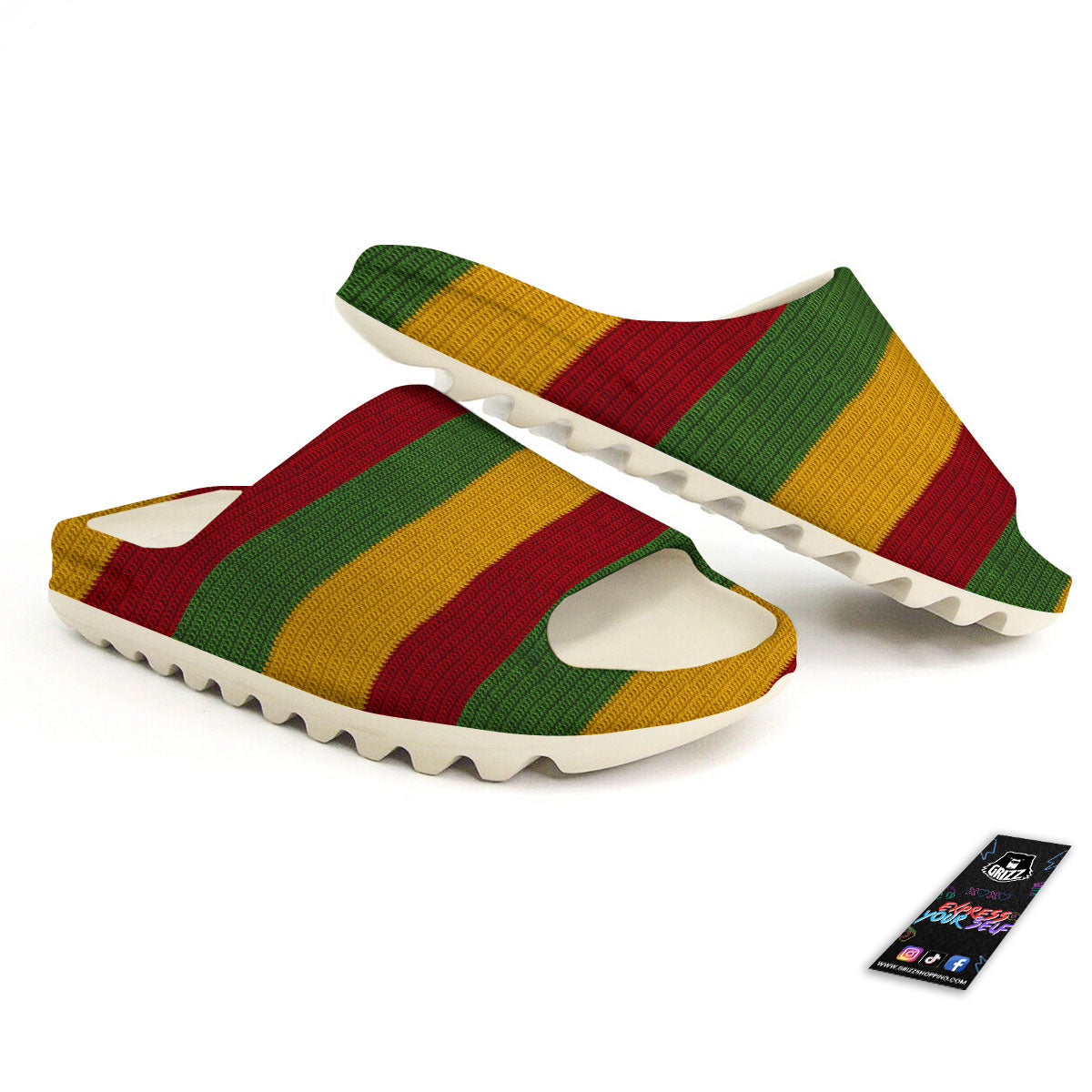 Reggae Knitted Print Pattern Sandals-grizzshop