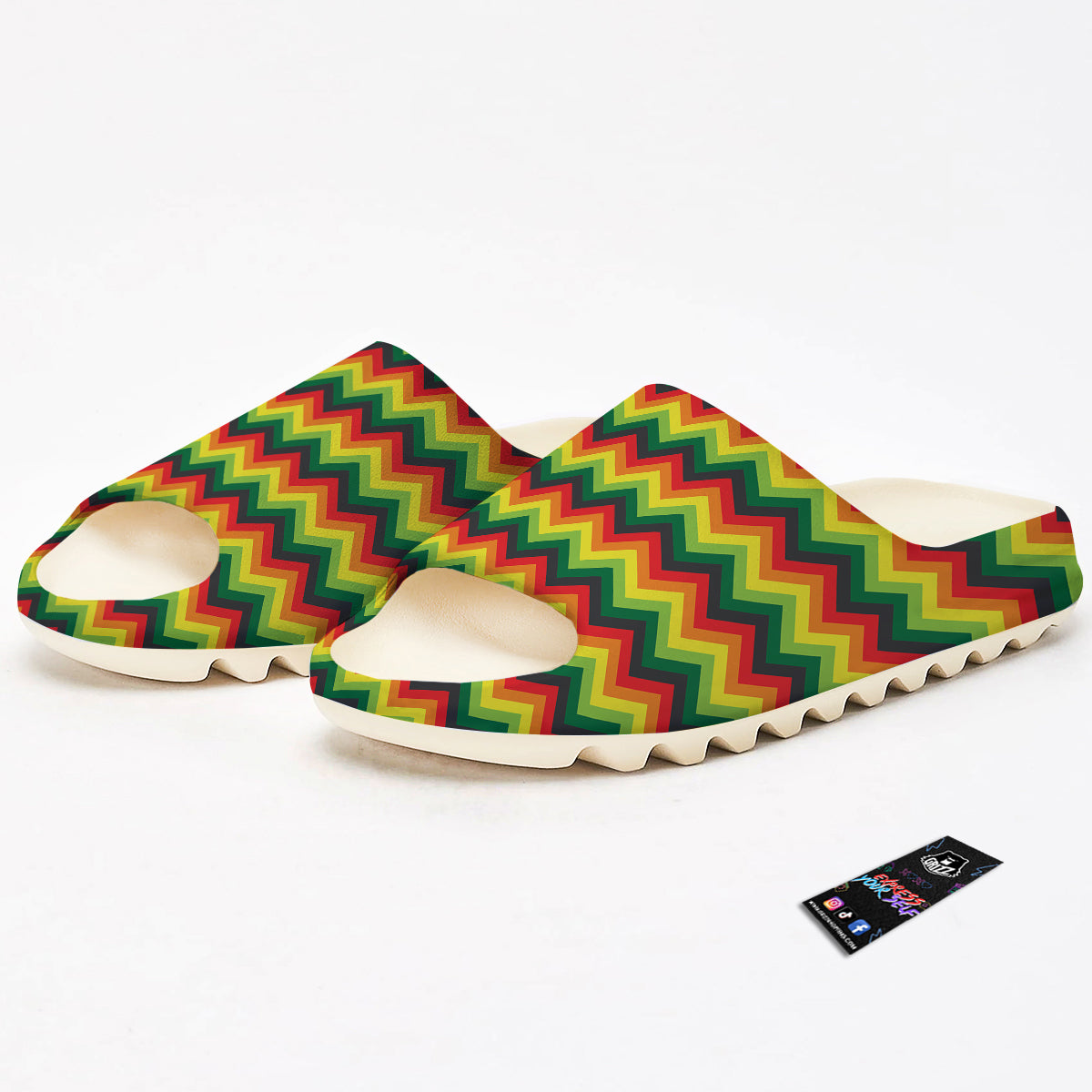 Reggae Zig Zag Print Pattern Sandals-grizzshop