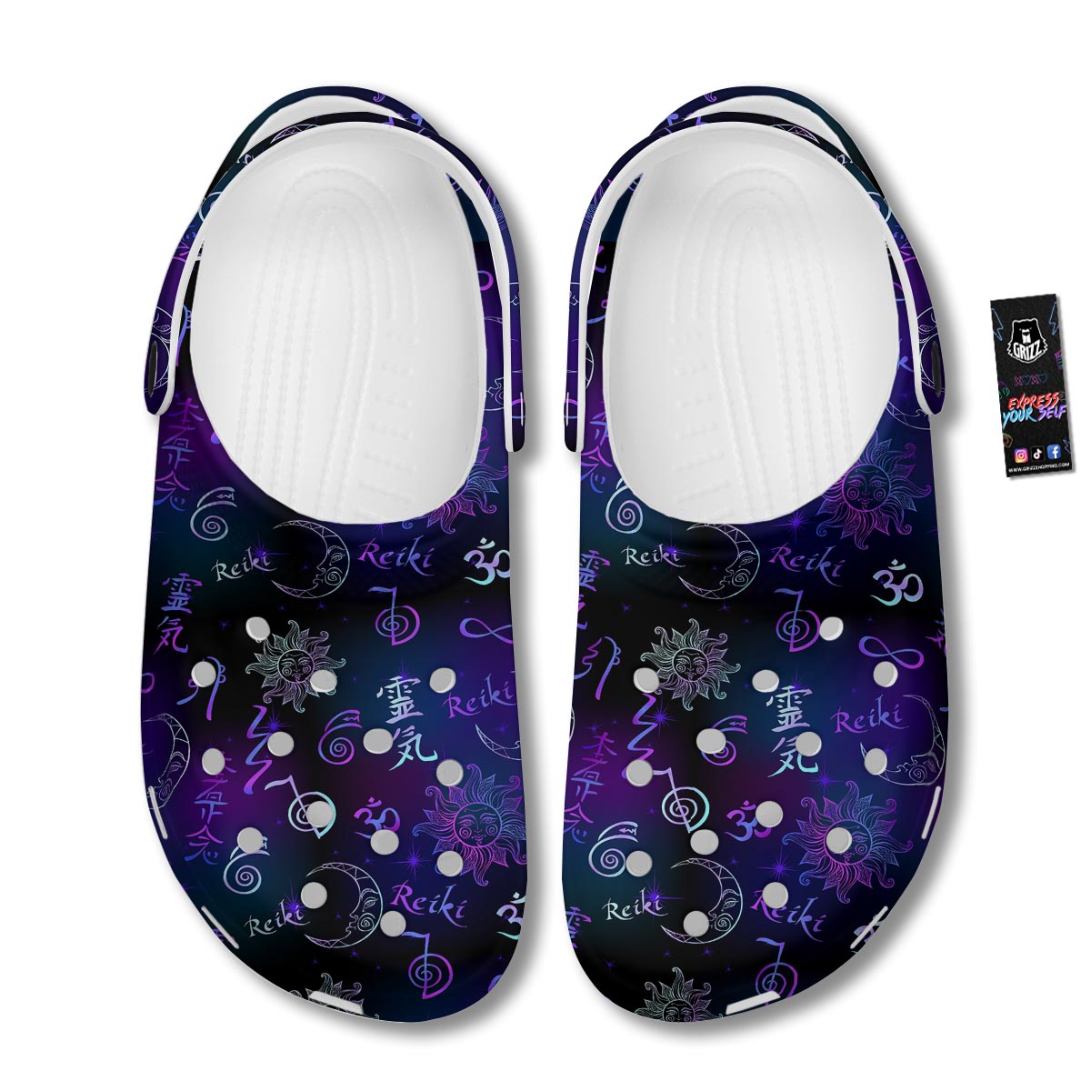 Reiki Energy Print Pattern Clog-grizzshop
