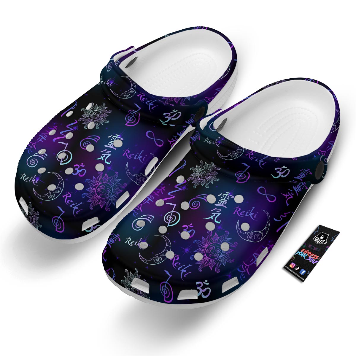 Reiki Energy Print Pattern Clog-grizzshop