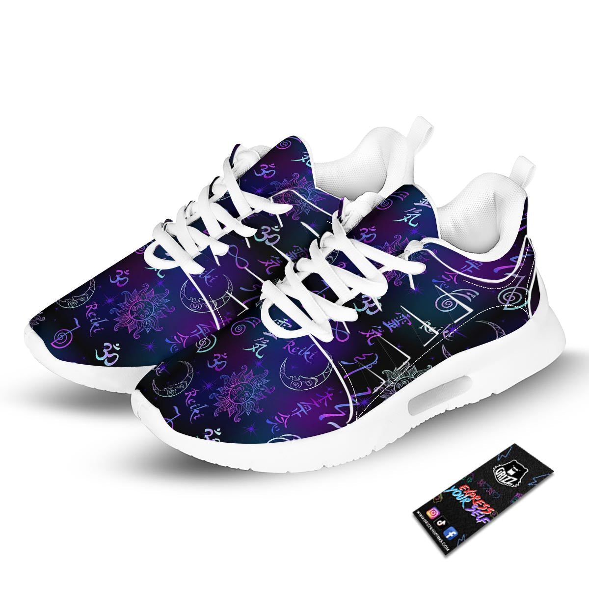 Reiki Energy Print Pattern Tennis Shoes-grizzshop