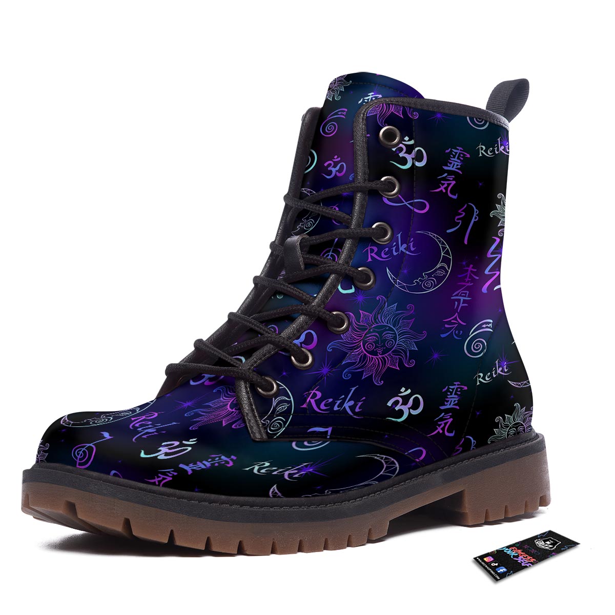 Reiki Energy Print Pattern Work Boots-grizzshop