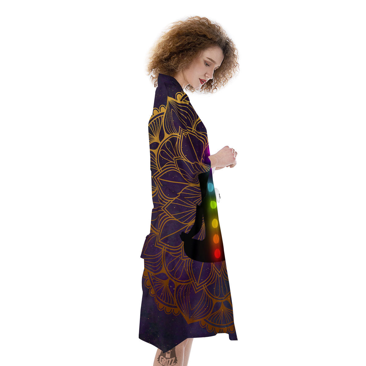 Reiki Golden Print Kimono-grizzshop
