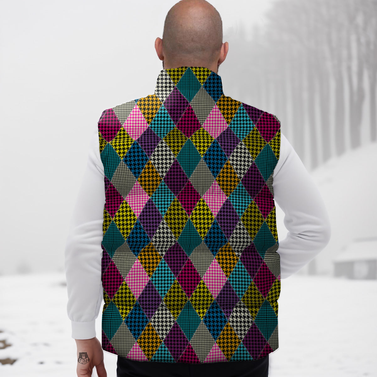 Reindeer Christmas Print Pattern Down Vest