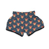 Reindeer Christmas Print Pattern Muay Thai Boxing Shorts-grizzshop