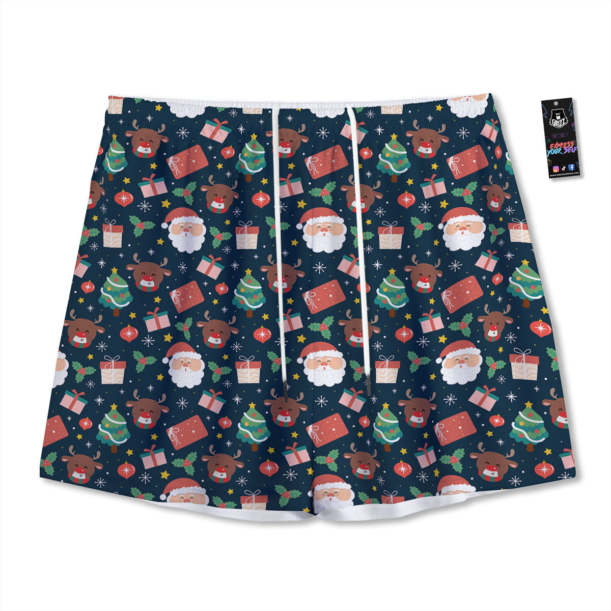 Portrait Fox Print Mesh Shorts