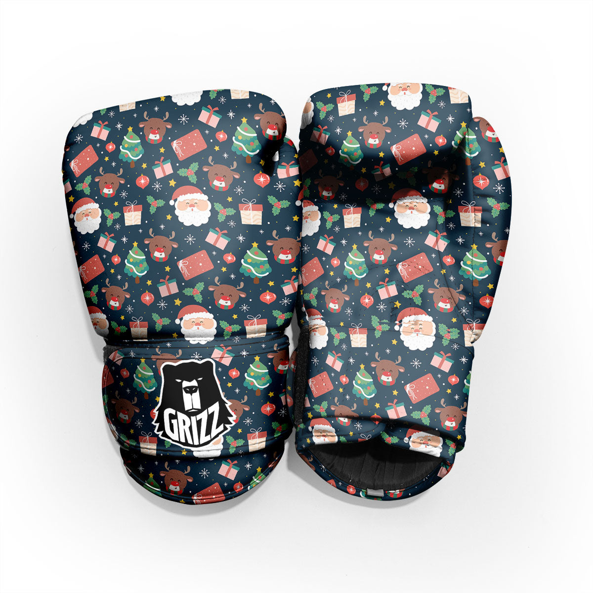 Reindeer Christmas Santa Print Pattern Pro Boxing Glove