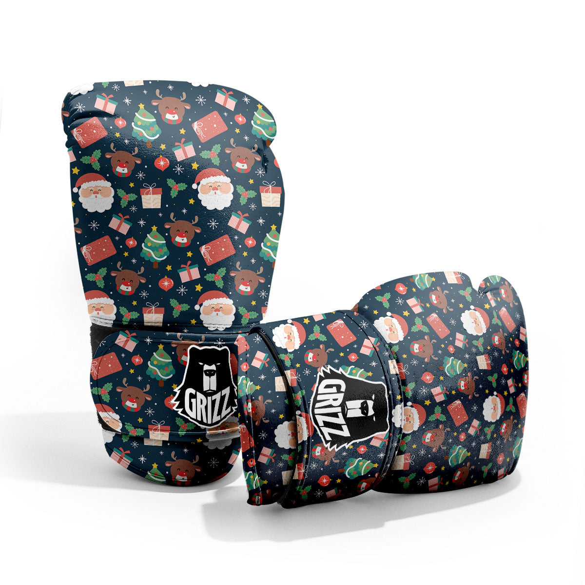 Reindeer Christmas Santa Print Pattern Pro Boxing Glove