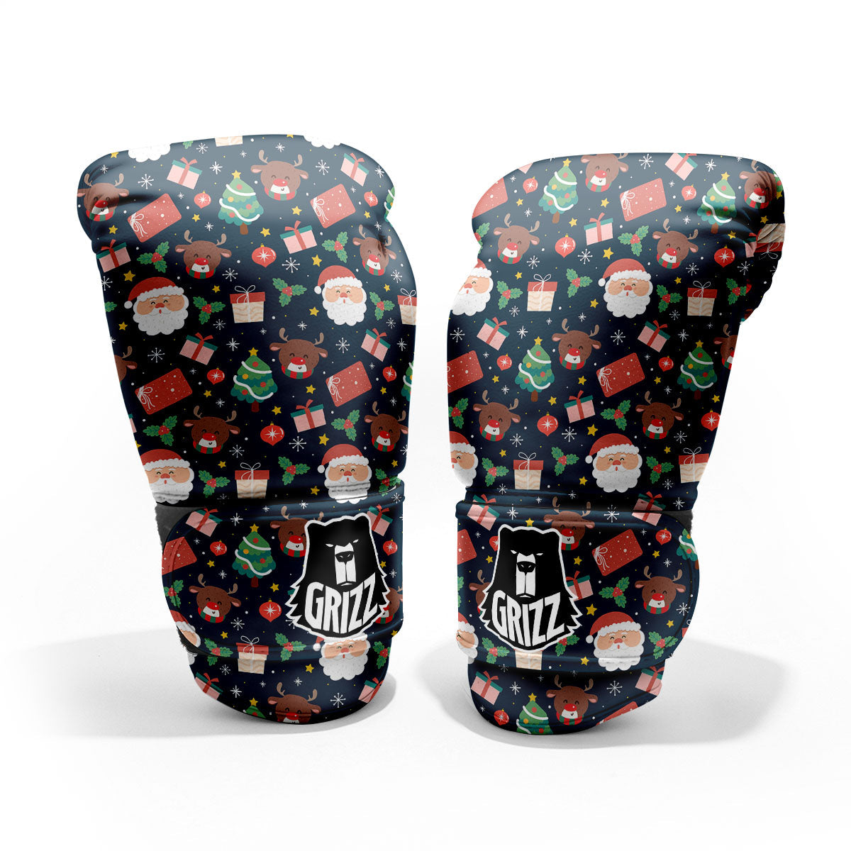 Reindeer Christmas Santa Print Pattern Pro Boxing Glove