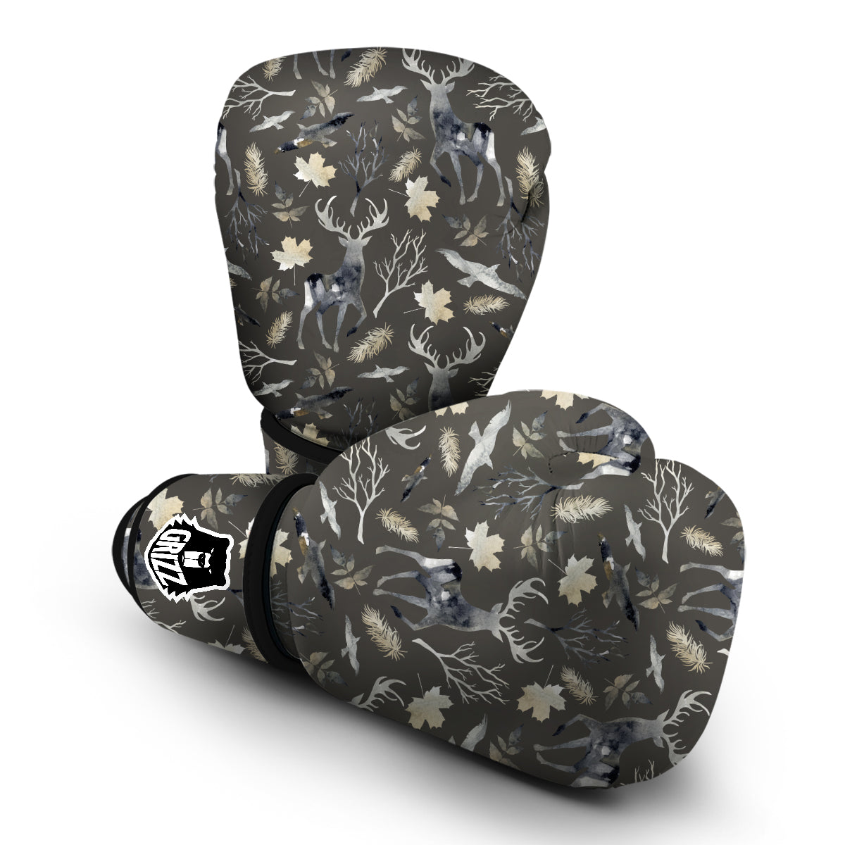 Reindeer Pattern Print Boxing Gloves-grizzshop