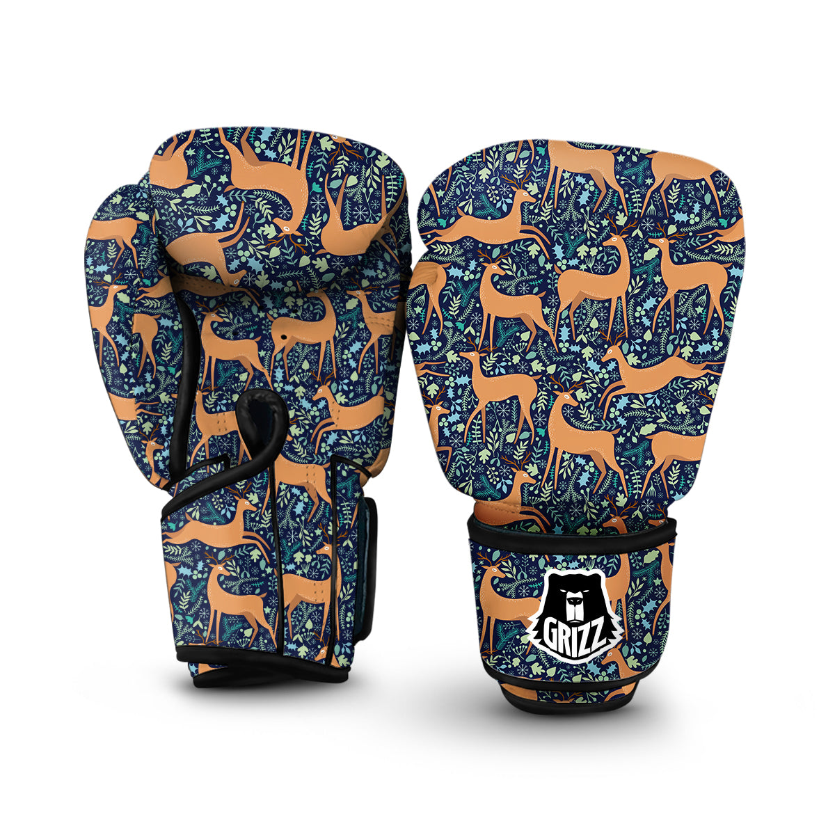 Reindeer Print Pattern Boxing Gloves-grizzshop