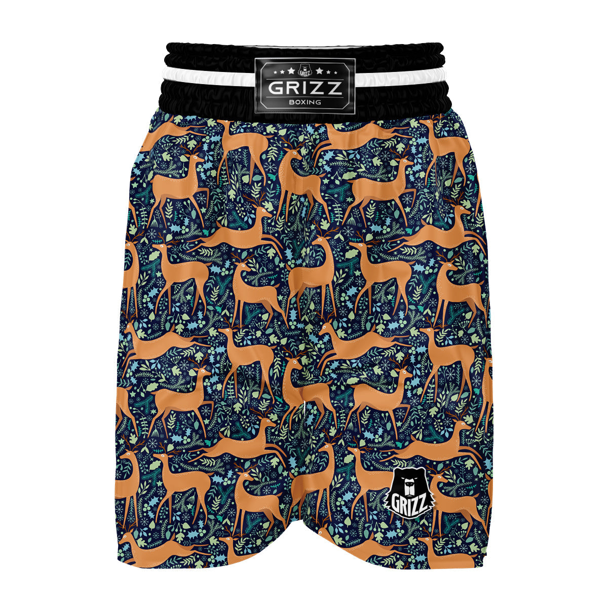 Reindeer Print Pattern Boxing Shorts-grizzshop
