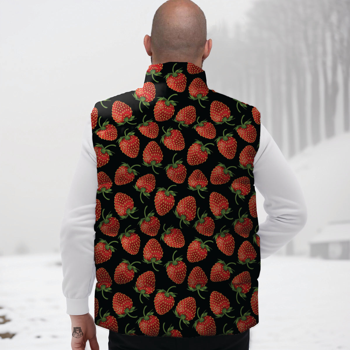 Reindeer Print Pattern Down Vest
