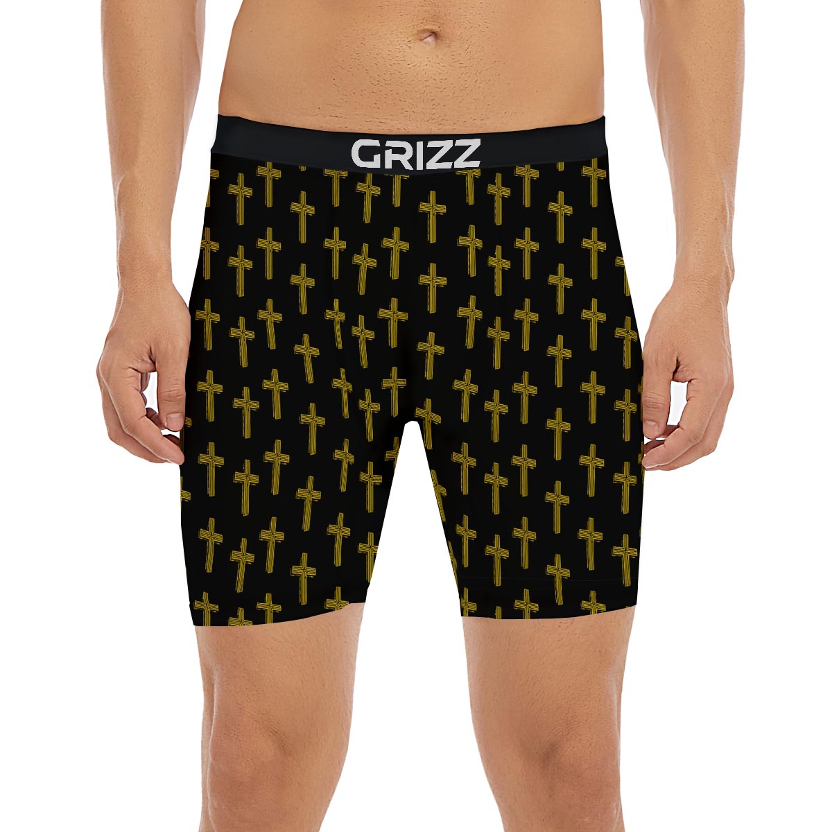 Religious Christian Cross Print Pattern Boxer Briefs-grizzshop