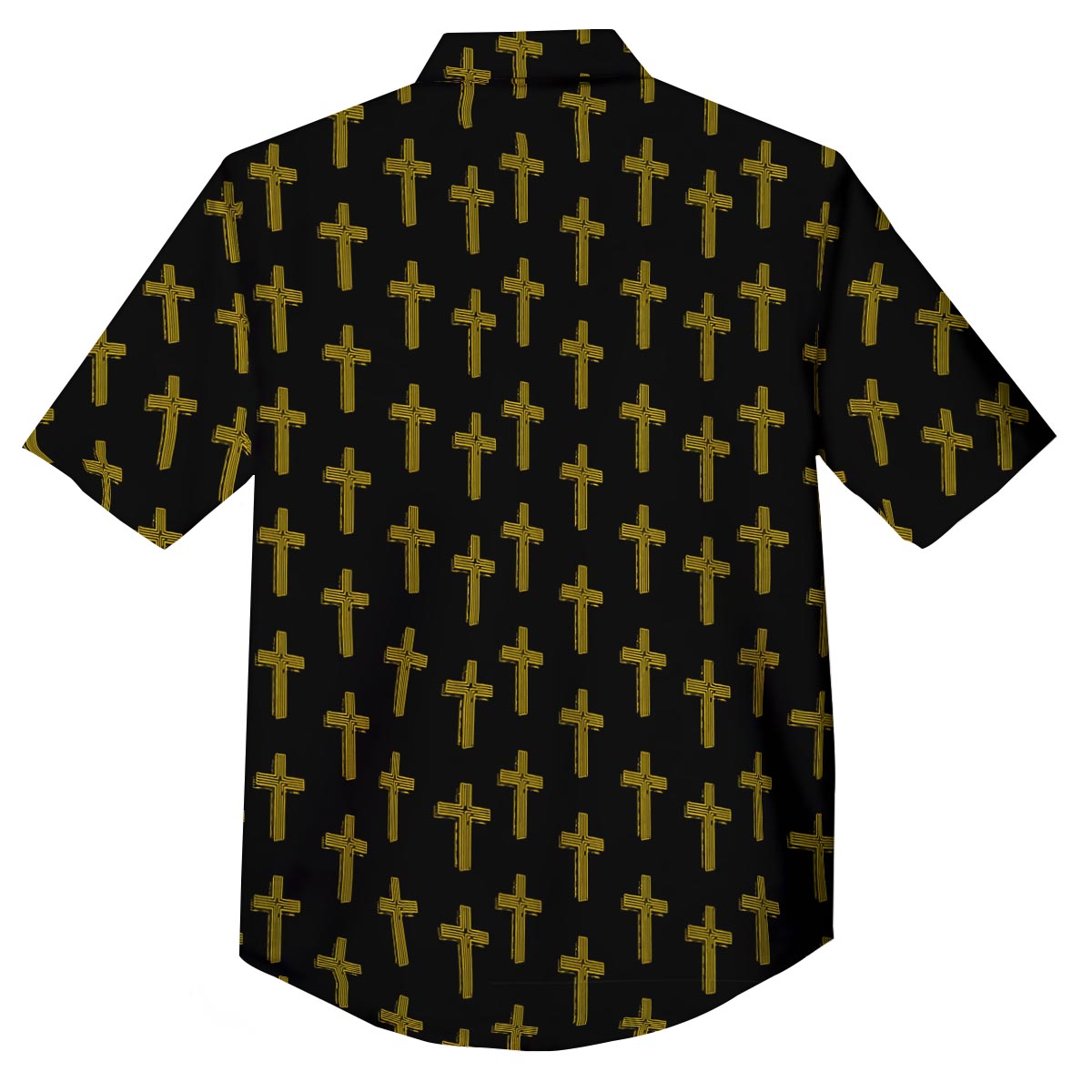 Religious Christian Cross Print Pattern Button Up Shirt-grizzshop