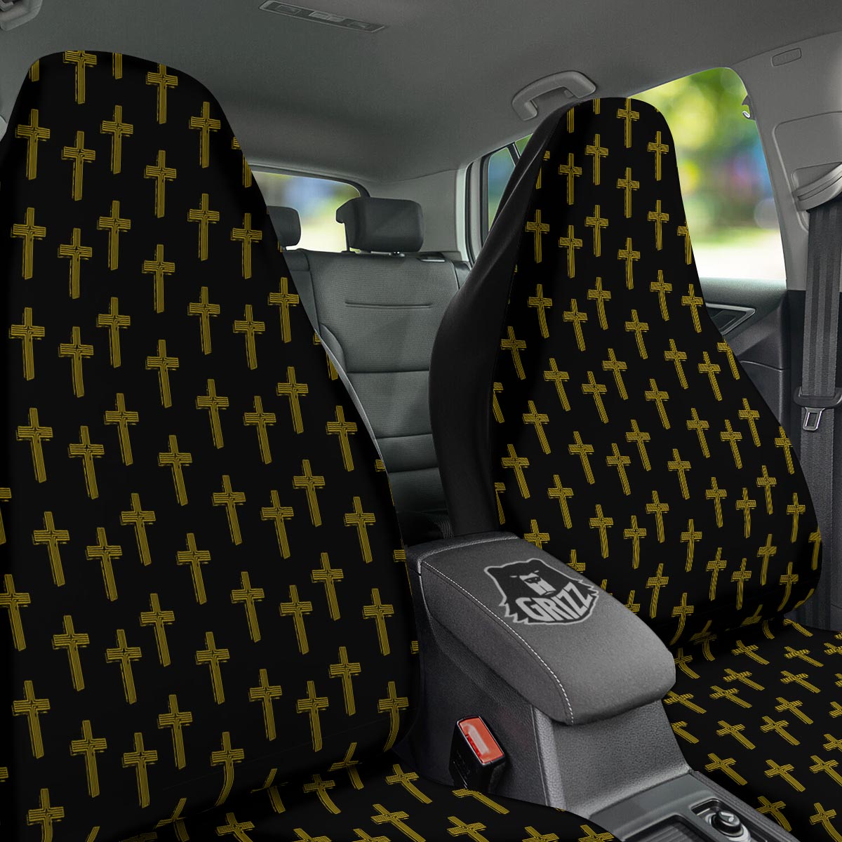 Religious Christian Cross Print Pattern Car Seat Covers-grizzshop