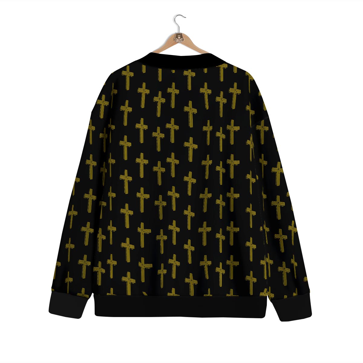Religious Christian Cross Print Pattern Cardigan-grizzshop