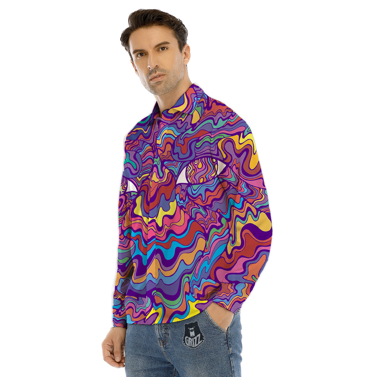 Religious Christian Cross Print Pattern Men's Dress Shirts-grizzshop