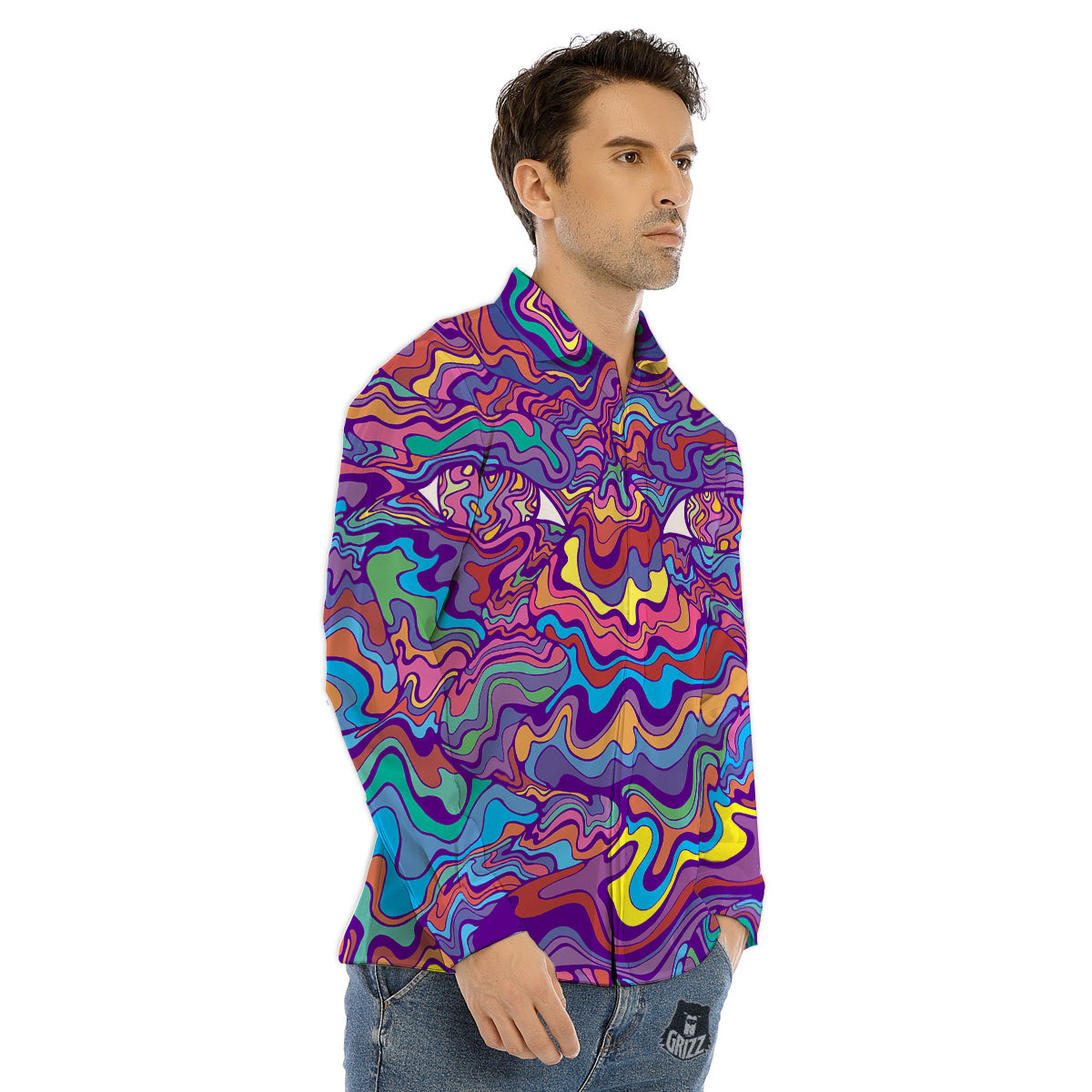 Religious Christian Cross Print Pattern Men's Dress Shirts-grizzshop